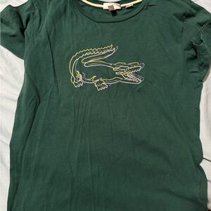 Lacoste Green Kids T-Shirt with Crocodile Design